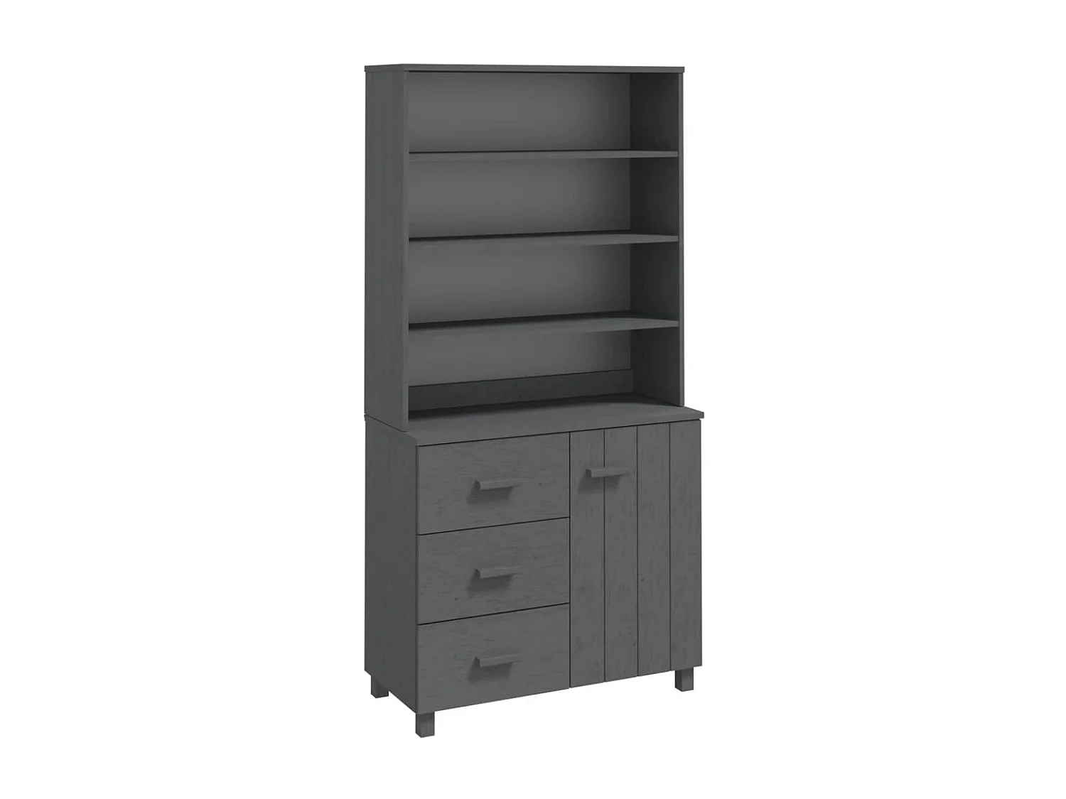 Aparador HAMAR madera de pino maciza gris oscuro
