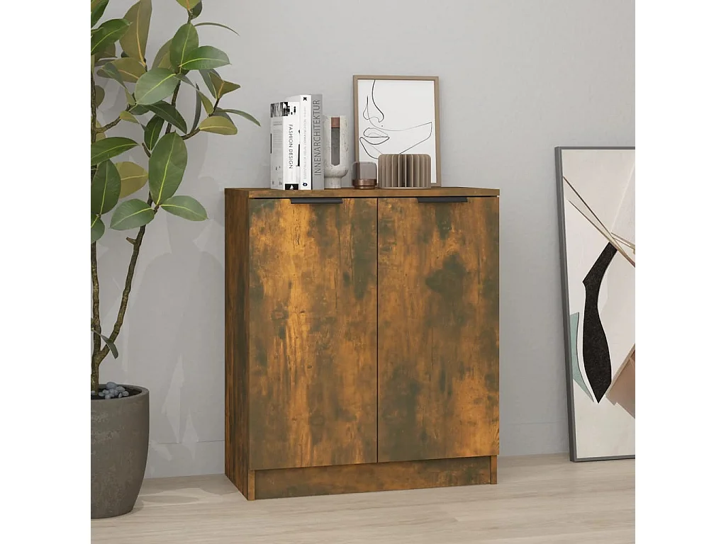 Buffet Chêne fumé 60x30x70 cm Bois d'ingénierie