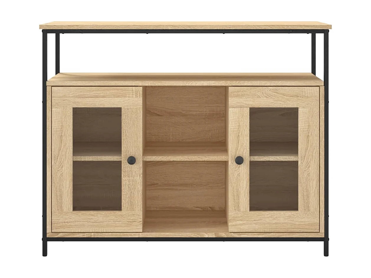 Buffet chêne sonoma 100x35x80 cm bois d'ingénierie