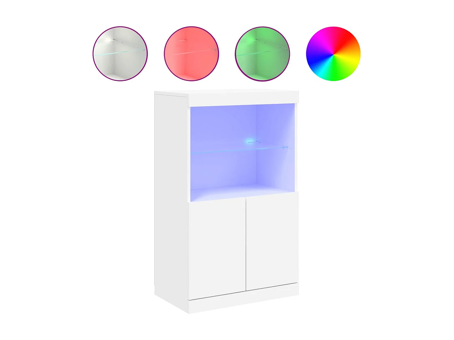 Buffet avec lumières LED blanc 60,5x37x100 cm