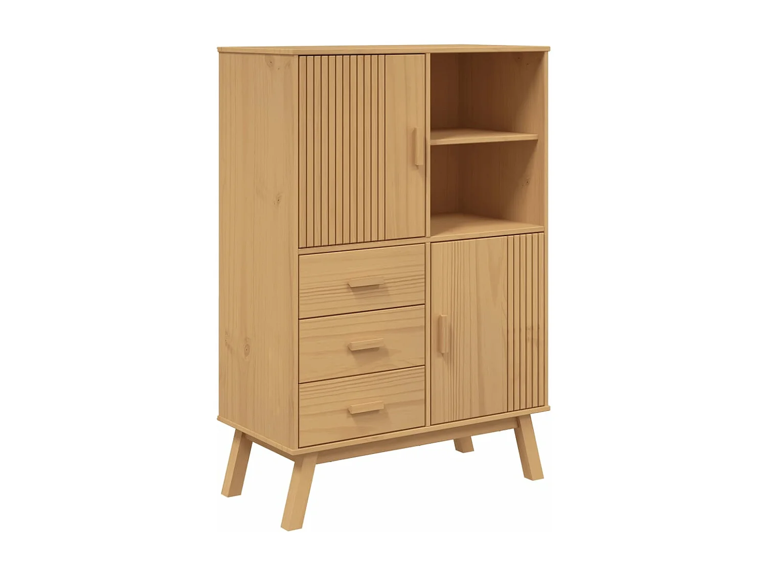 Buffet haut OLDEN marron 85x43x125 cm bois massif de pin