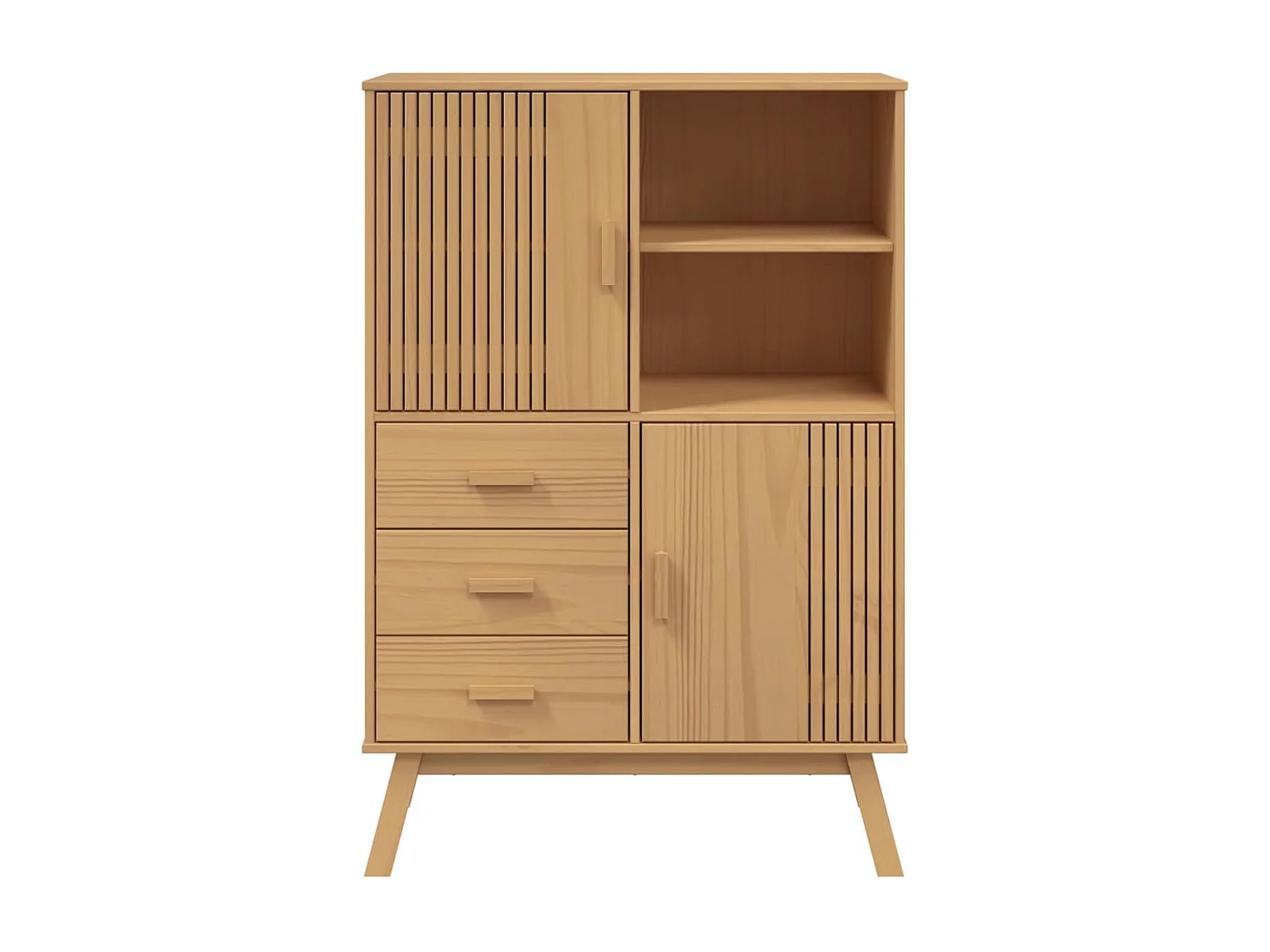 Buffet haut OLDEN marron 85x43x125 cm bois massif de pin