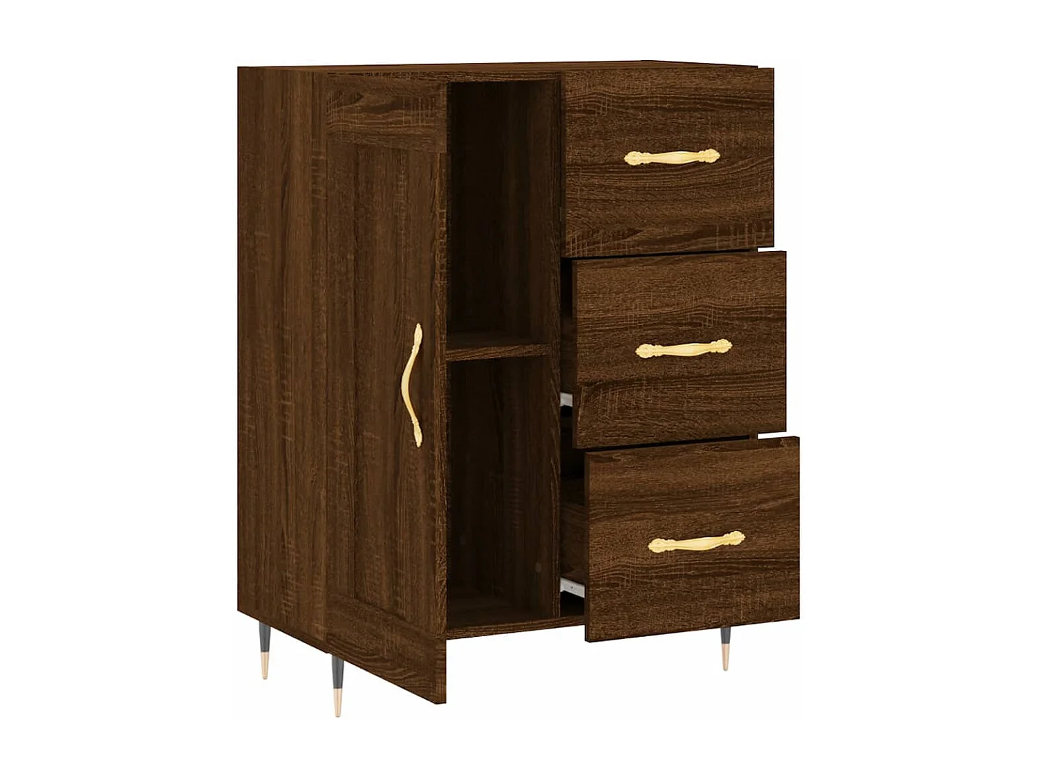 Aparador de madera de ingeniería marrón roble 69,5x34x90 cm