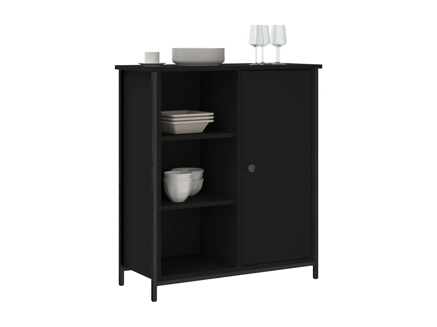 Aparador 70x30x80 cm derivados de madeira preto