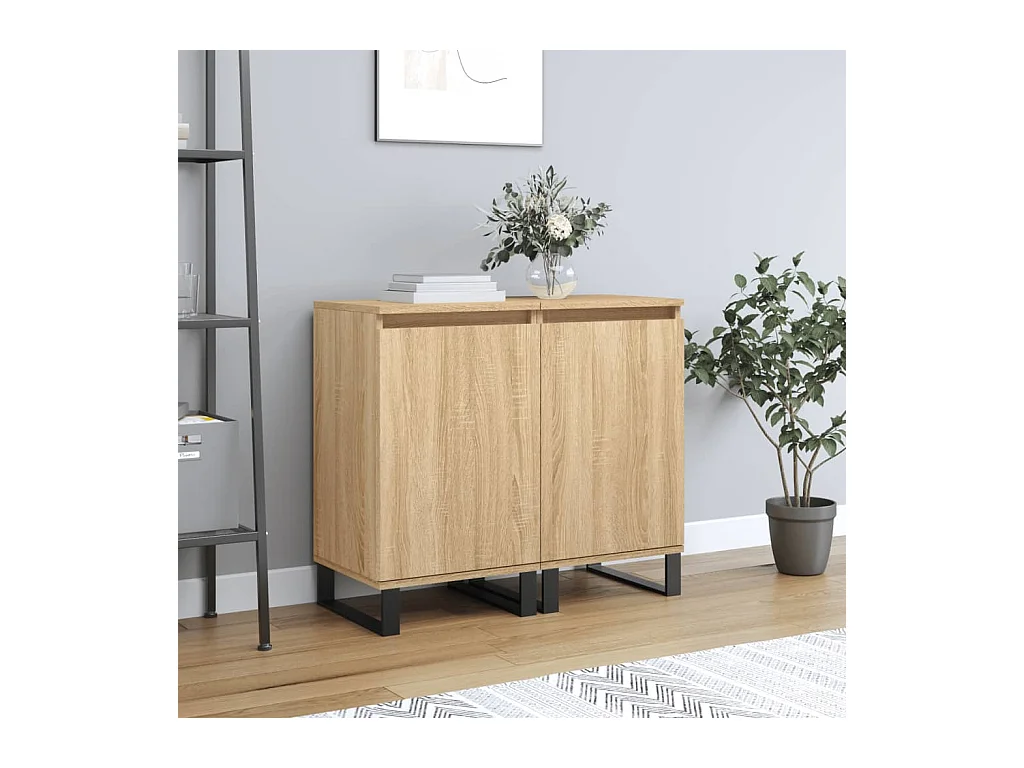 Buffets 2 pièces chêne sonoma 40x35x70 cm bois d'ingénierie