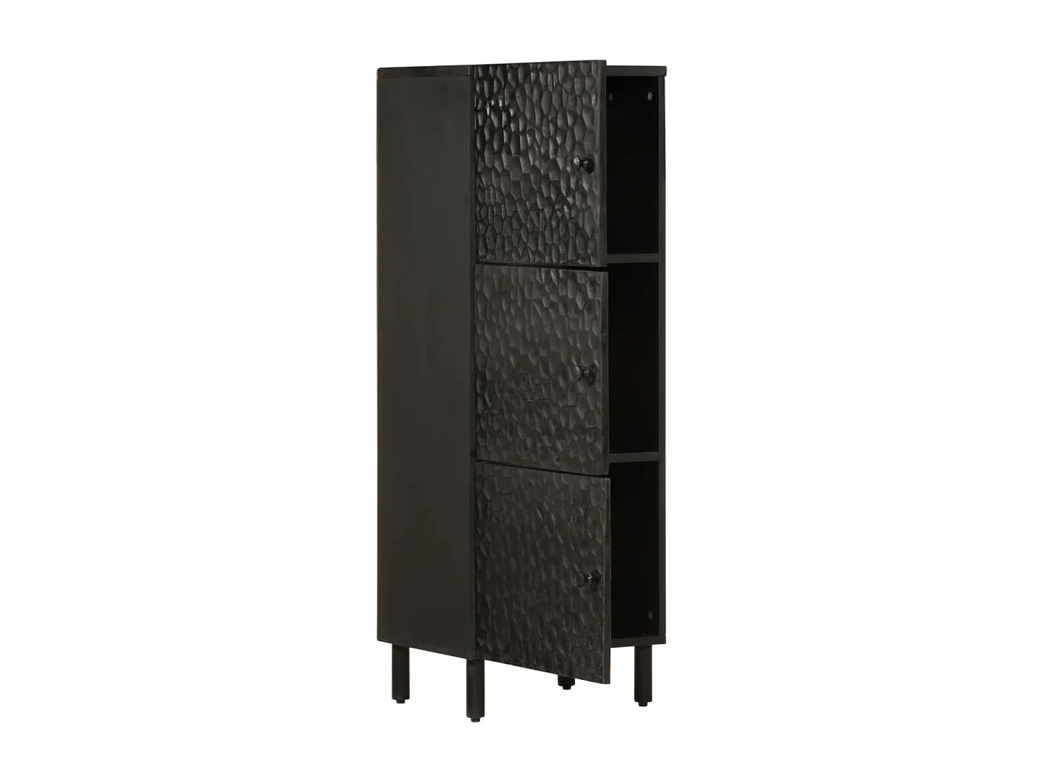 Buffet noir 40x33x110 cm bois de manguier massif