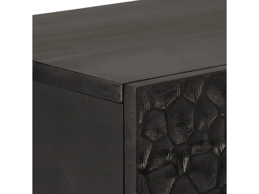 Buffet noir 40x33x110 cm bois de manguier massif
