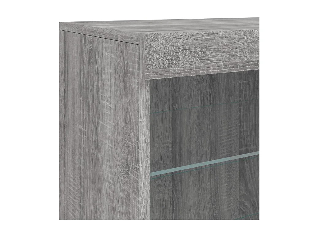 Buffet avec lumières LED sonoma gris 60,5x37x67 cm