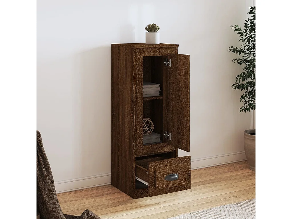 Buffet haut chêne marron 36x35,5x103,5 cm bois d'ingénierie