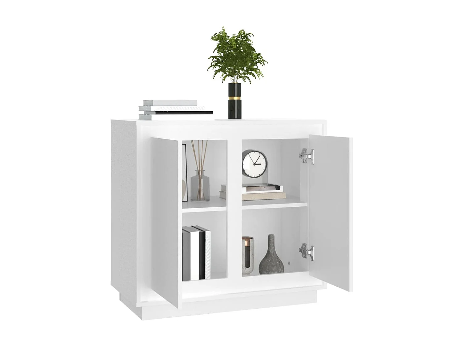 Buffet blanc 80x34x75 cm bois d'ingénierie