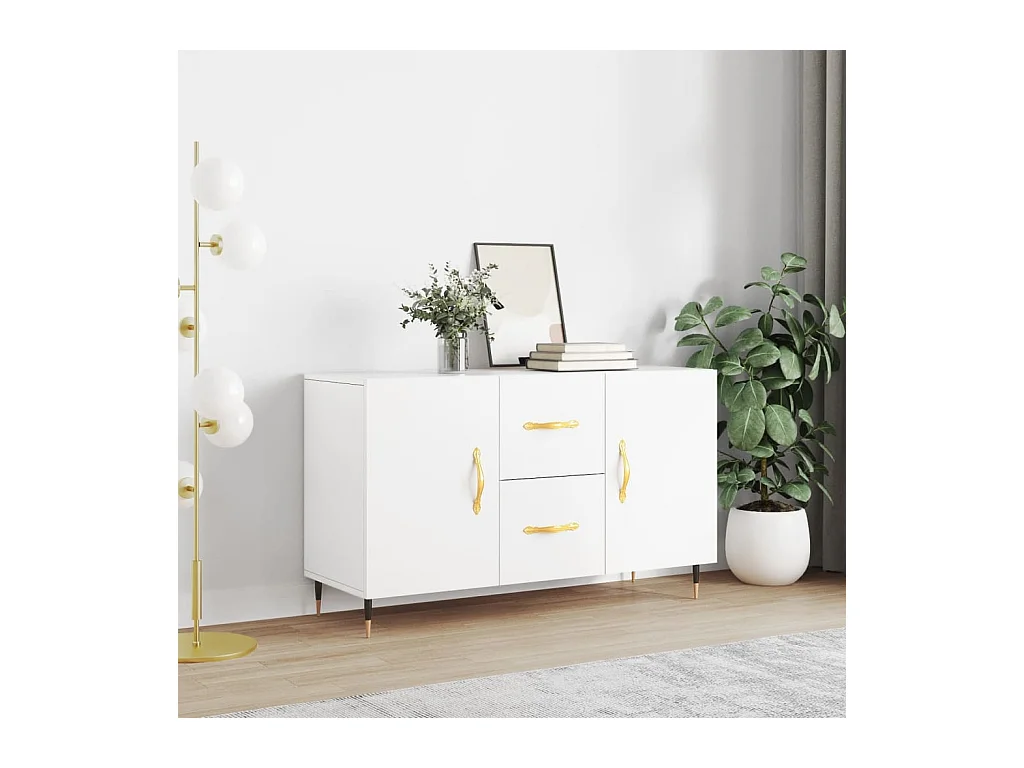 Buffet blanc 100x36x60 cm bois d'ingénierie