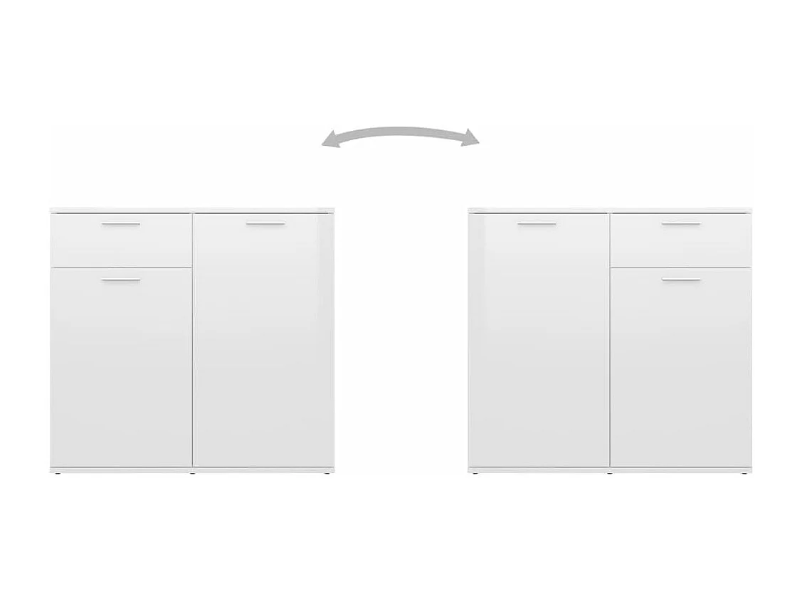 Buffet Blanc brillant 160x36x75 cm Aggloméré