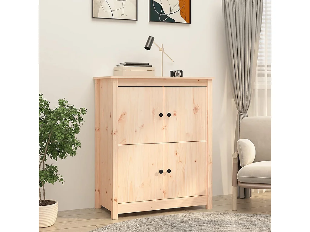 Aparador de madera maciza de pino 83x41,5x100 cm
