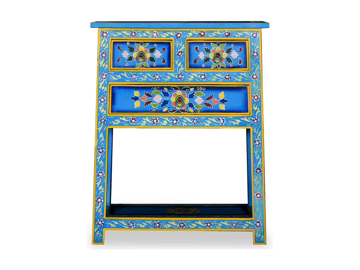 Buffet avec tiroirs Bois massif de manguier Peinture turquoise