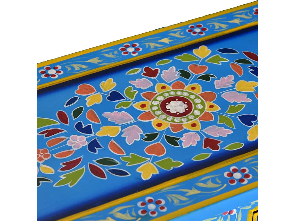 Buffet avec tiroirs Bois massif de manguier Peinture turquoise