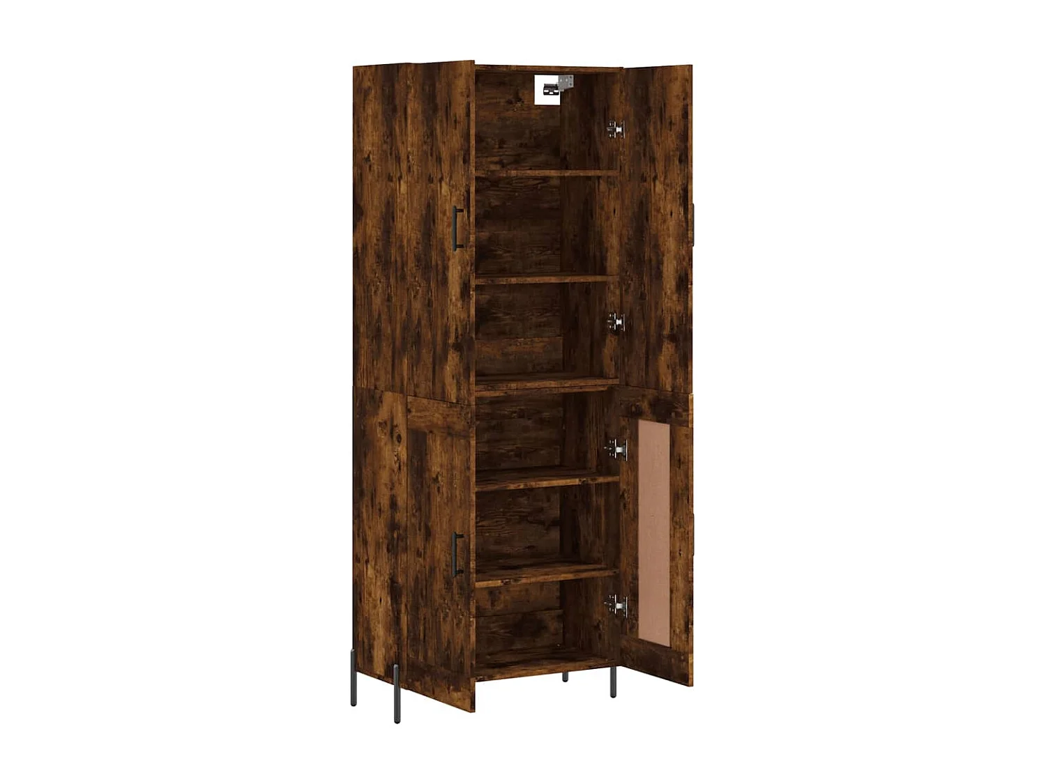 Hoge kast 69,5x34x180 cm bewerkt hout gerookt eikenkleurig