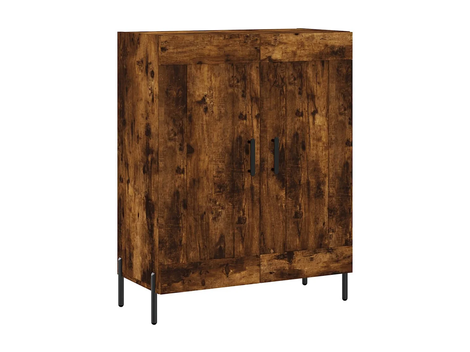 Hoge kast 69,5x34x180 cm bewerkt hout gerookt eikenkleurig