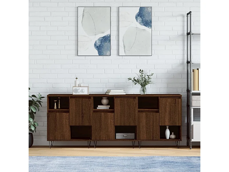 Buffets 3 pièces Chêne marron Bois d'ingénierie