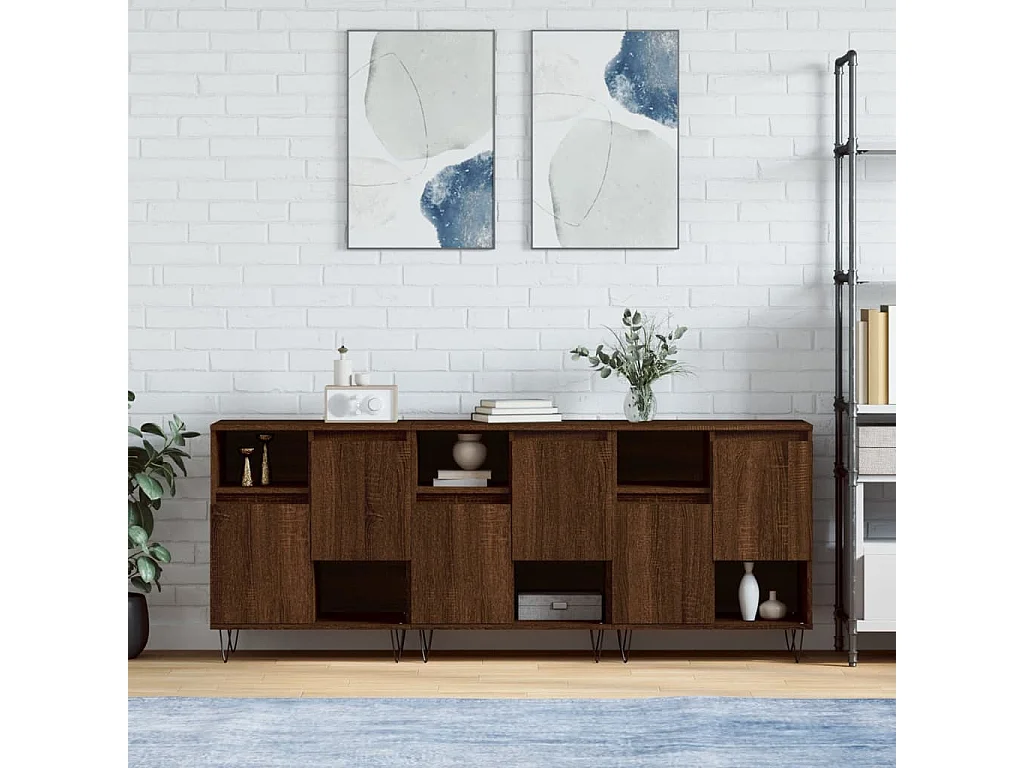 Buffets 3 pièces Chêne marron Bois d'ingénierie