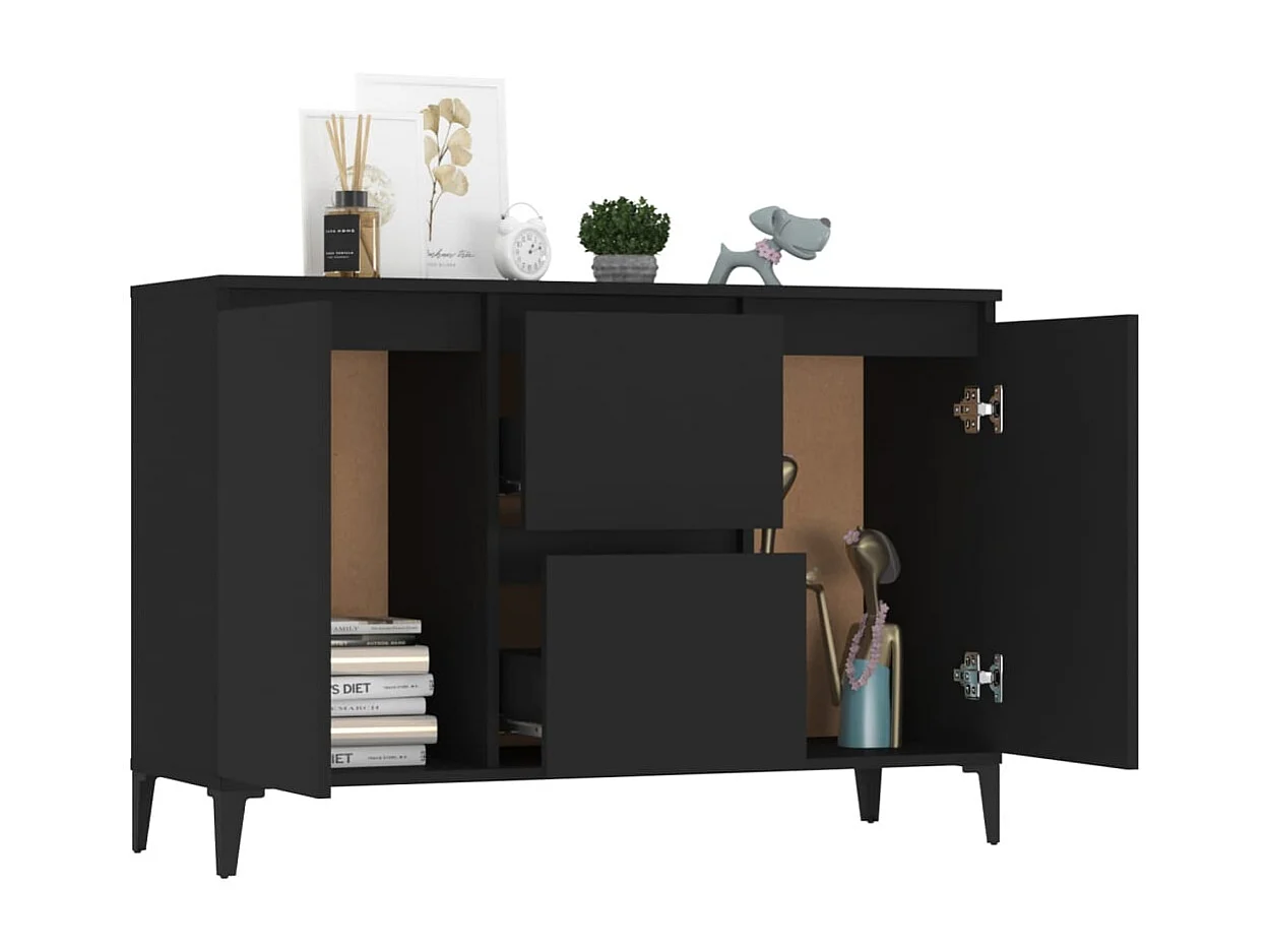 Buffet Noir 104x35x70 cm Aggloméré