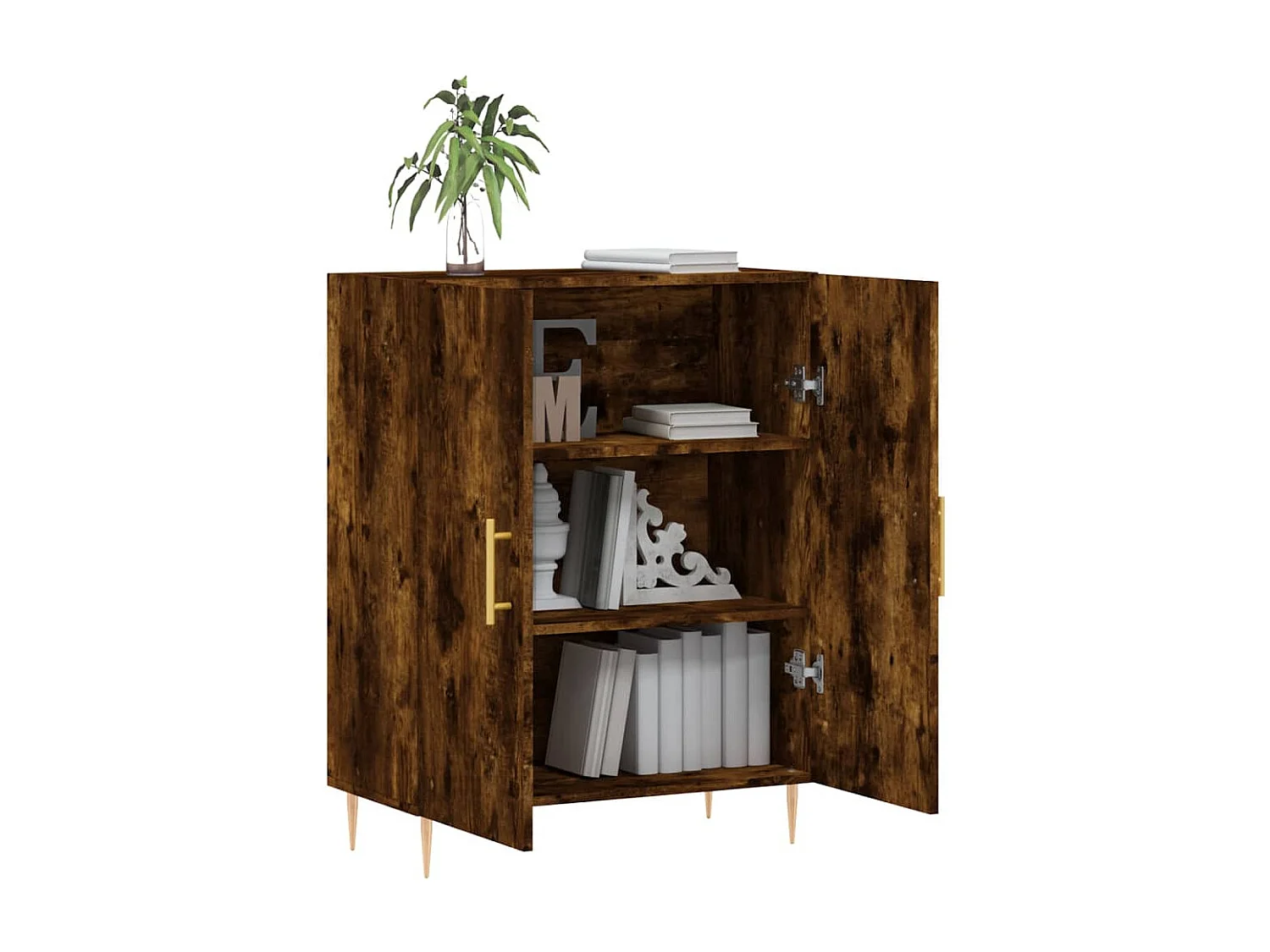 Buffet chêne fumé 69,5x34x90 cm bois d'ingénierie