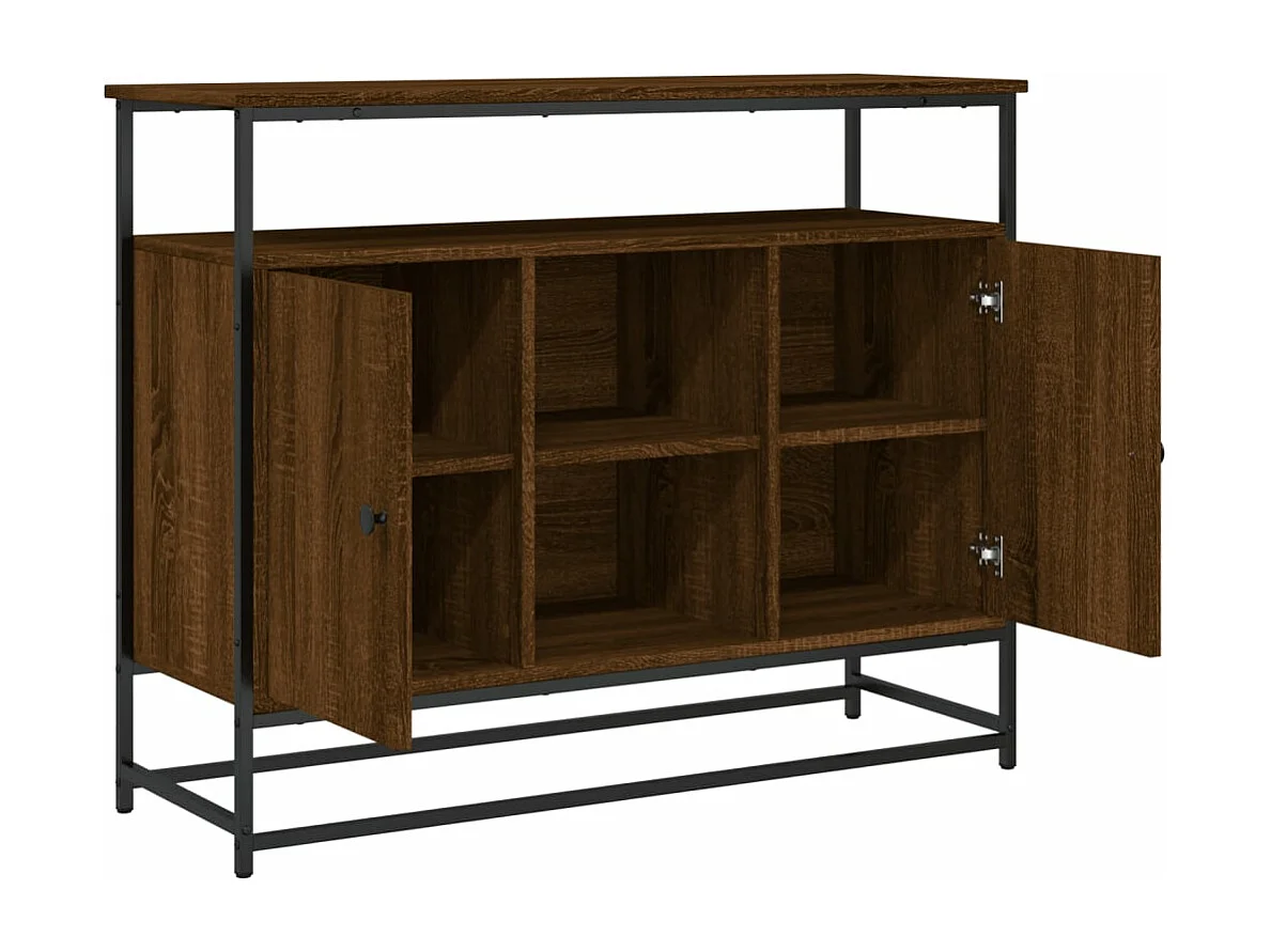 Buffet chêne marron 100x35x80 cm bois d'ingénierie