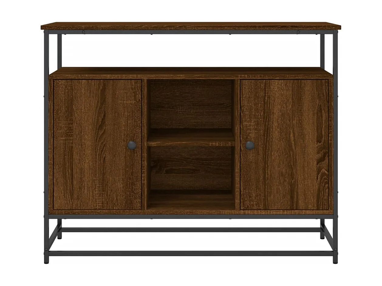 Buffet chêne marron 100x35x80 cm bois d'ingénierie