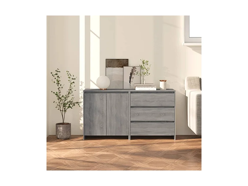 Buffets 2 pièces Sonoma gris Bois d'ingénierie