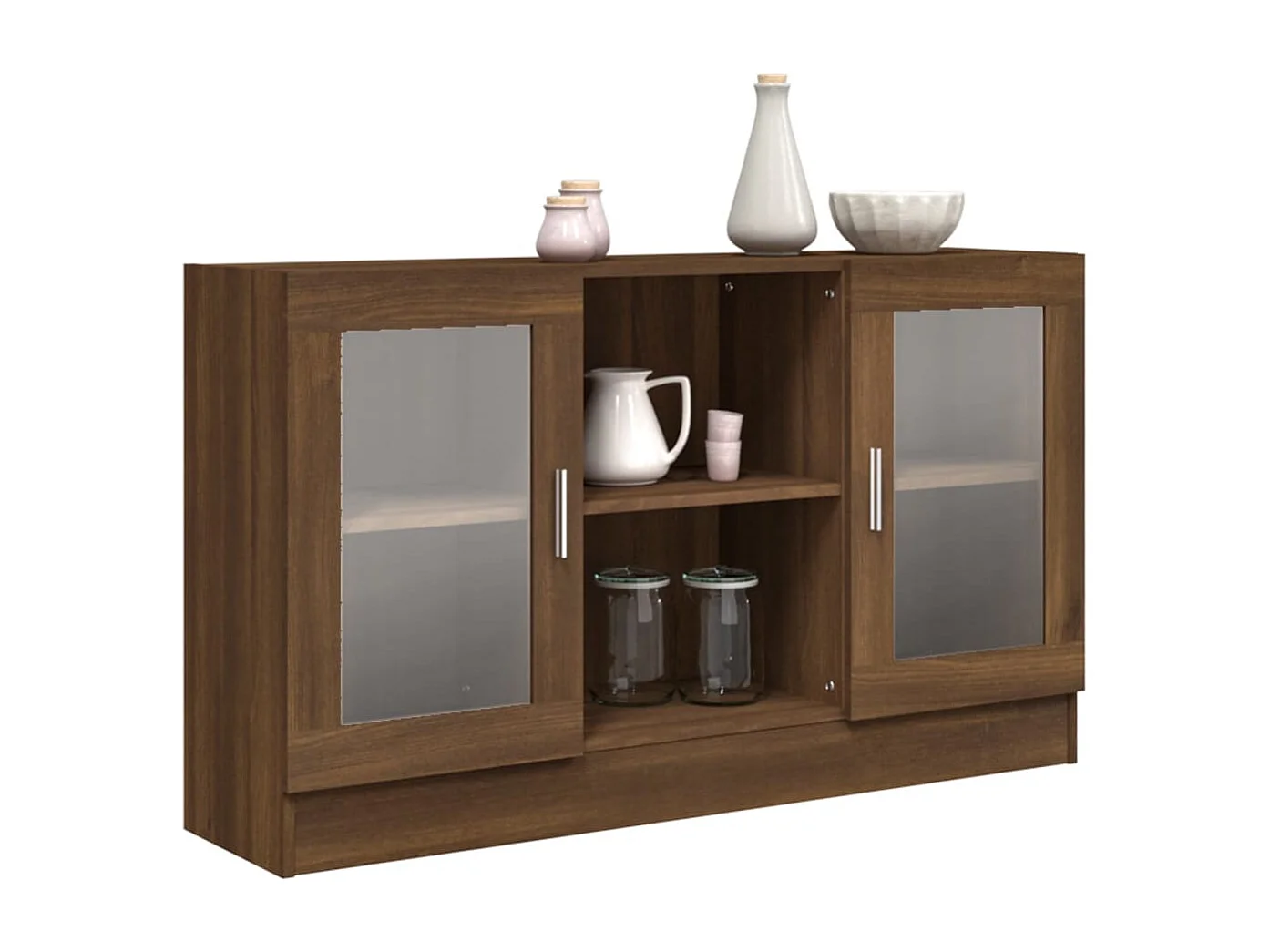 Armoire à vitrine Chêne marron 120x30,5x70 cm Bois d'ingénierie