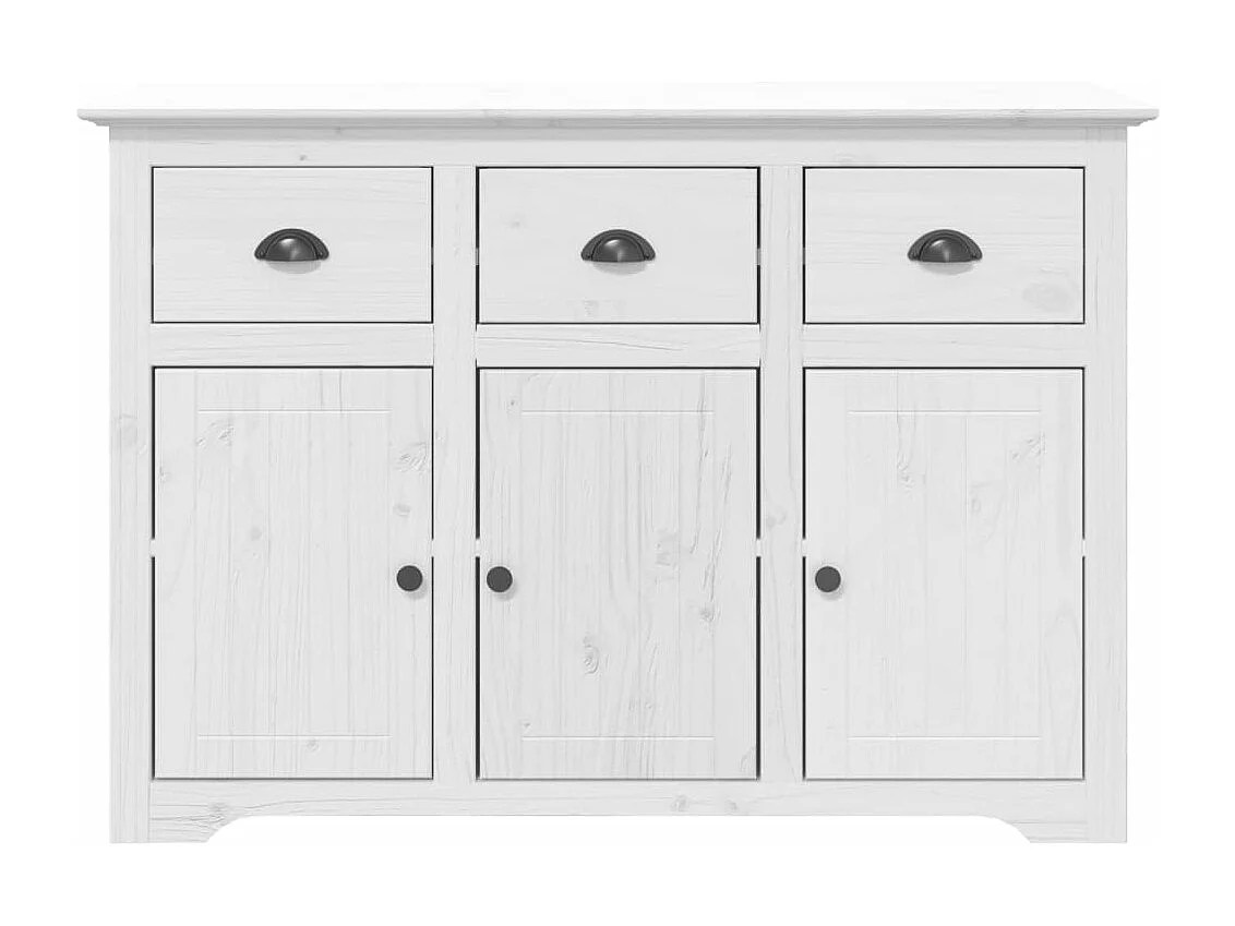 Buffet BODO blanc 115,5x43x200,5 cm bois massif de pin