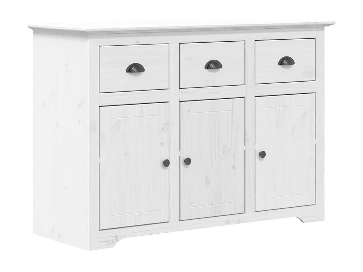 Buffet BODO blanc 115,5x43x200,5 cm bois massif de pin