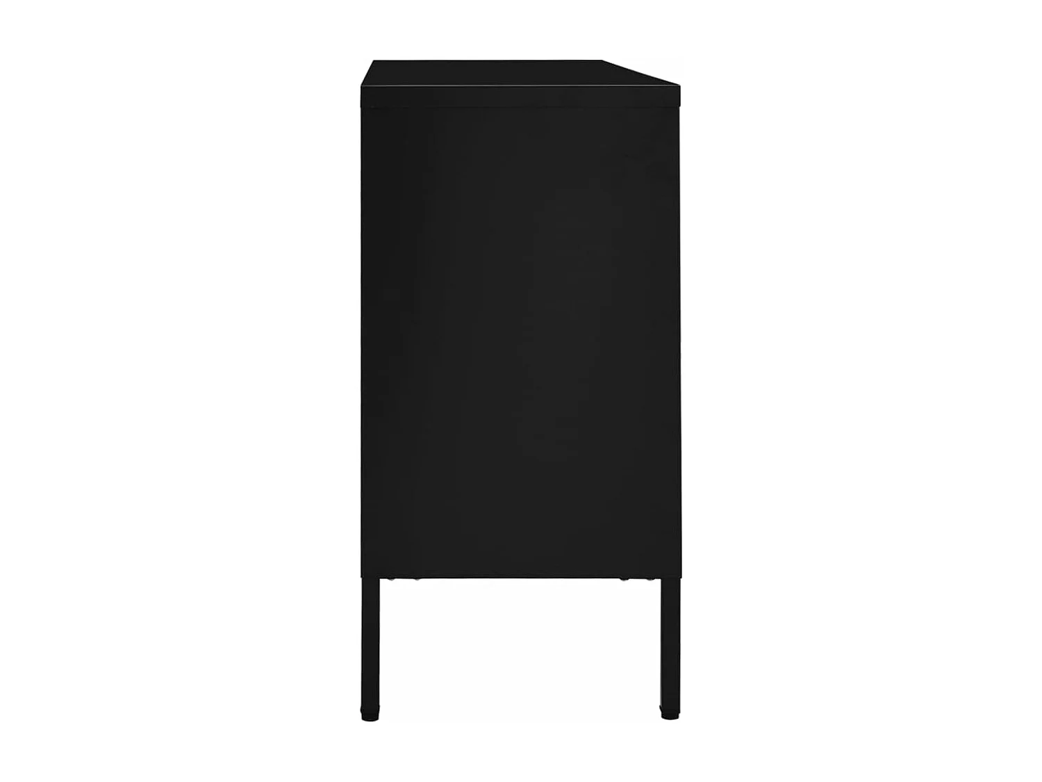 Buffet Noir 105x35x70 cm Acier et verre trempé