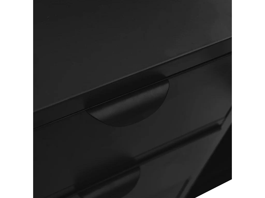 Buffet Noir 105x35x70 cm Acier et verre trempé