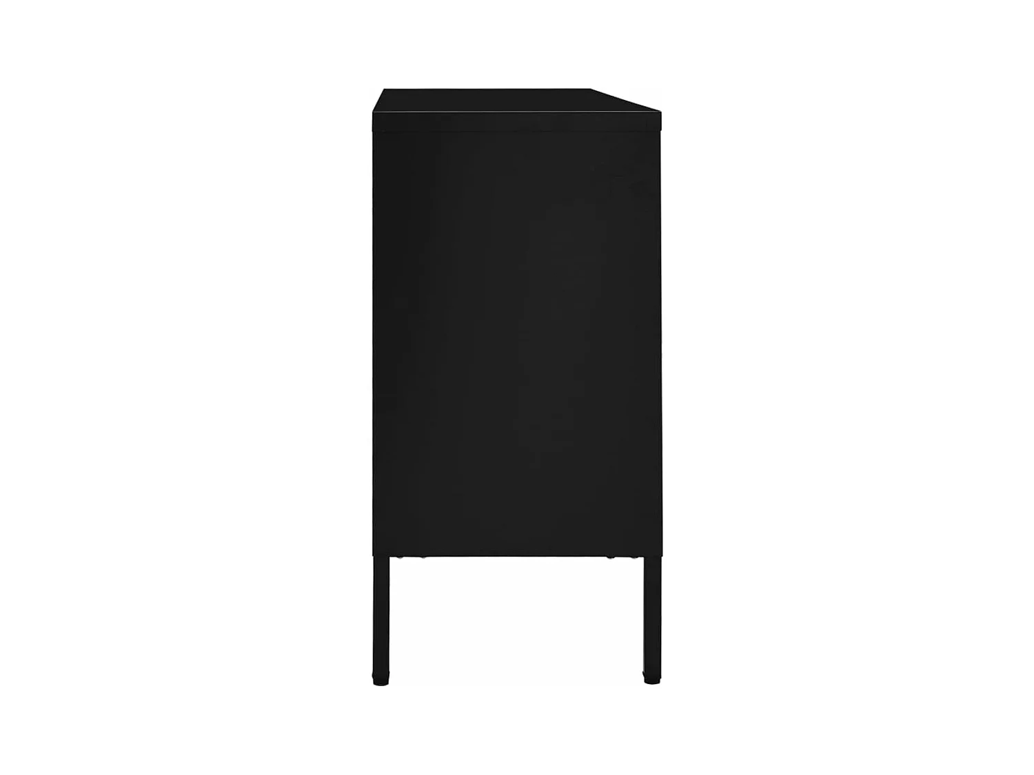 Buffet Noir 105x35x70 cm Acier et verre trempé