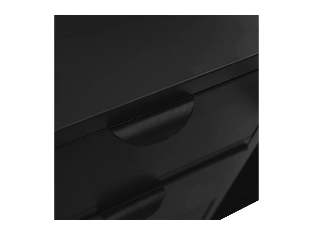 Buffet Noir 105x35x70 cm Acier et verre trempé