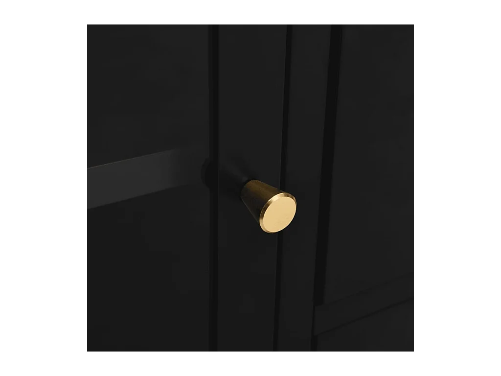 Buffet Noir 105x35x70 cm Acier et verre trempé