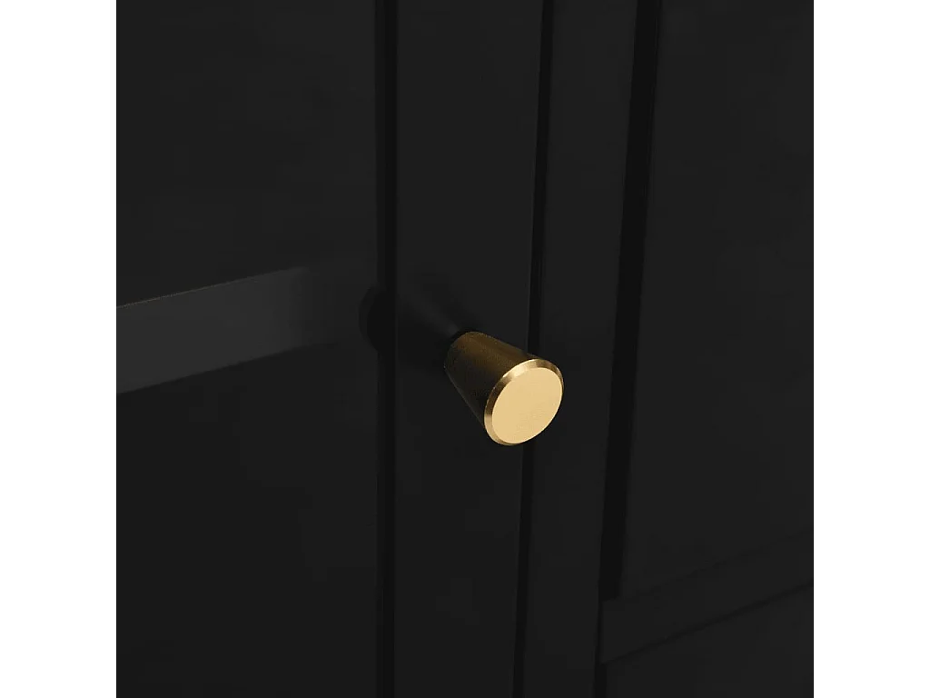 Aparador 105x35x70 cm vidro temperado e aço preto