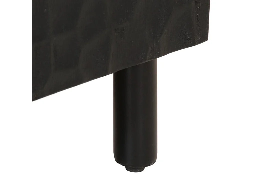 Armoire latérale noir 40x33x75 cm bois massif de manguier