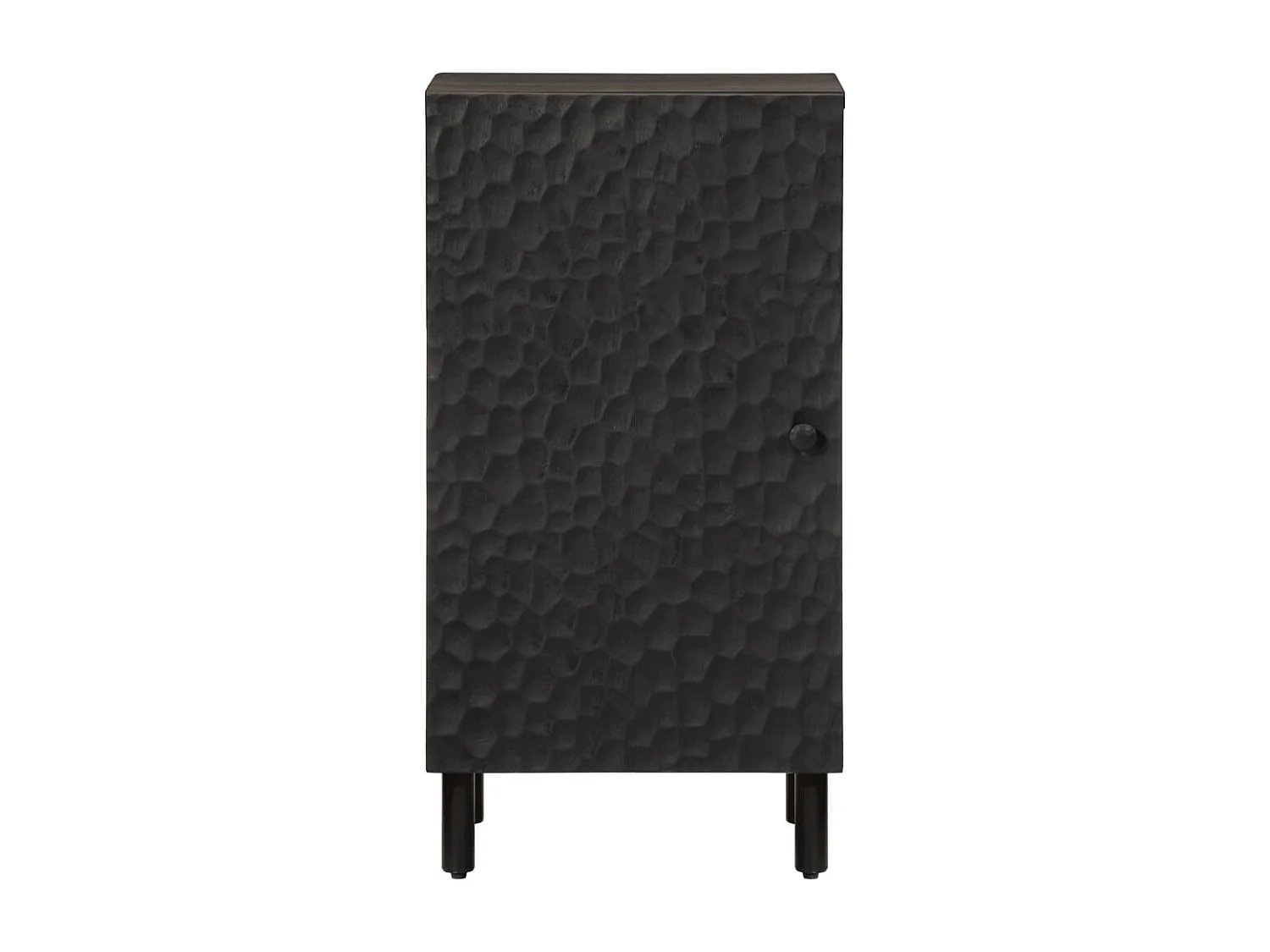 Armoire latérale noir 40x33x75 cm bois massif de manguier
