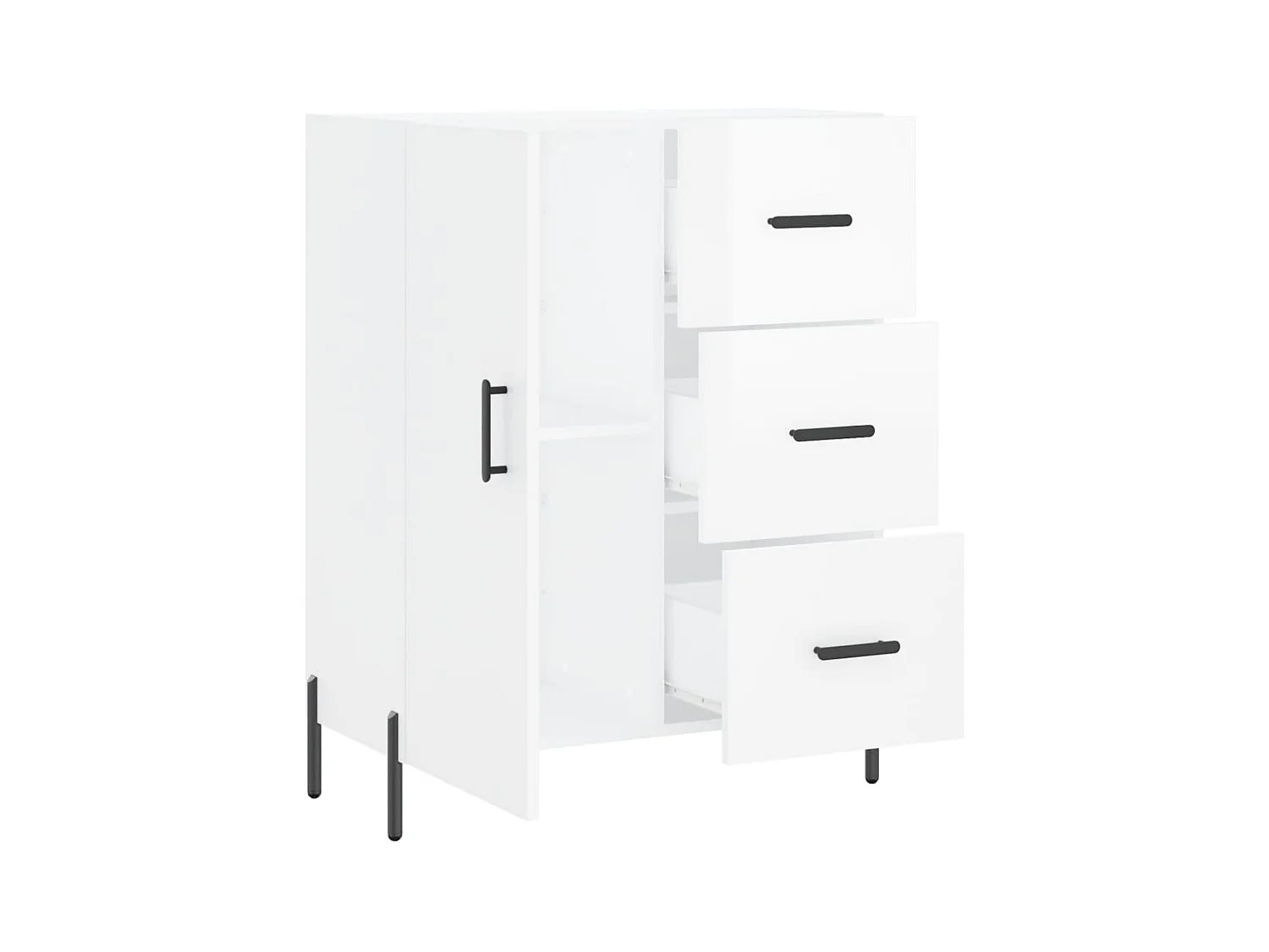 Aparador 69,5x34x90 cm madeira processada branco brilhante