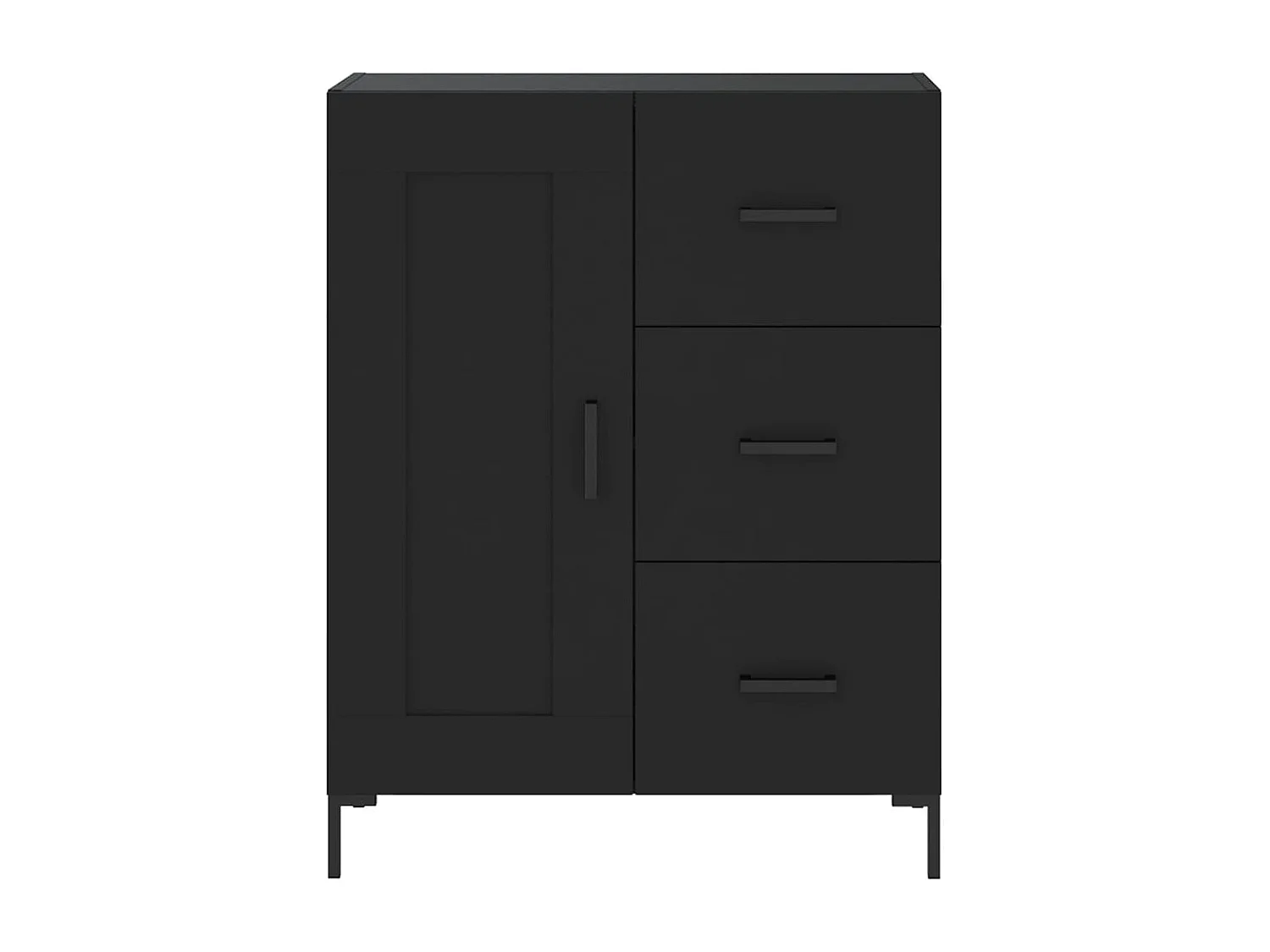 Buffet noir 69,5x34x90 cm bois d'ingénierie