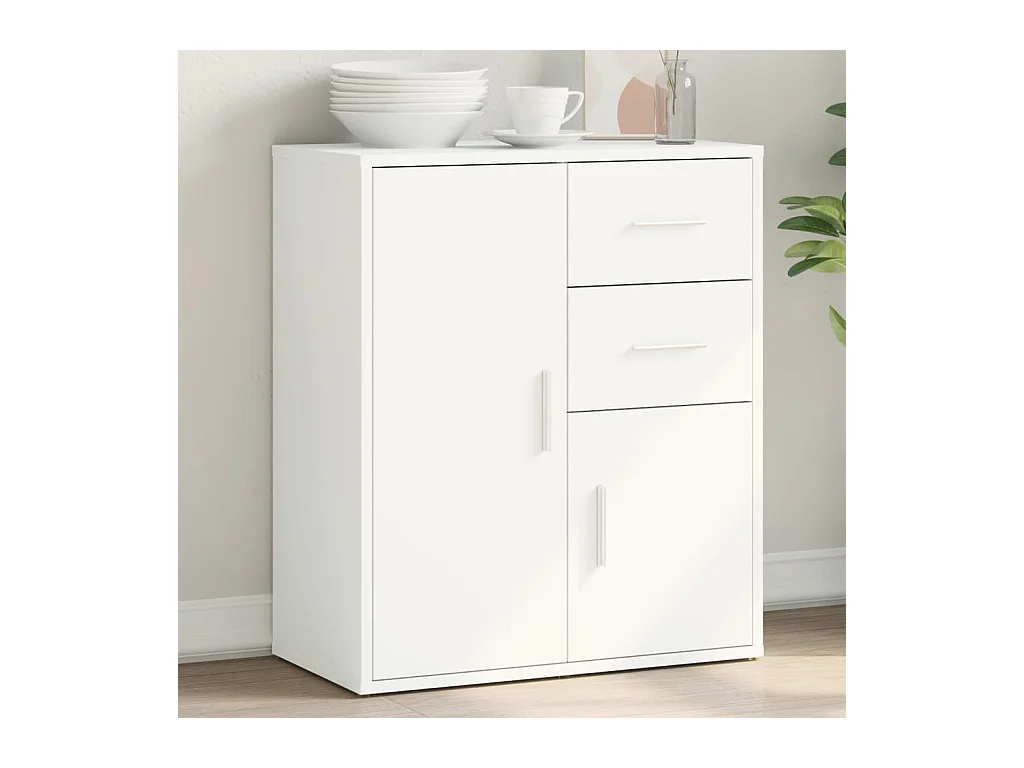 Buffet blanc 60x31x70 cm bois d'ingénierie
