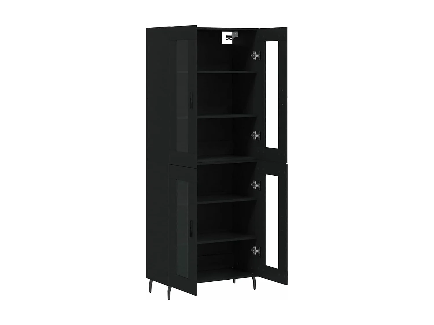 Buffet haut Noir 69,5x34x180 cm Bois d'ingénierie