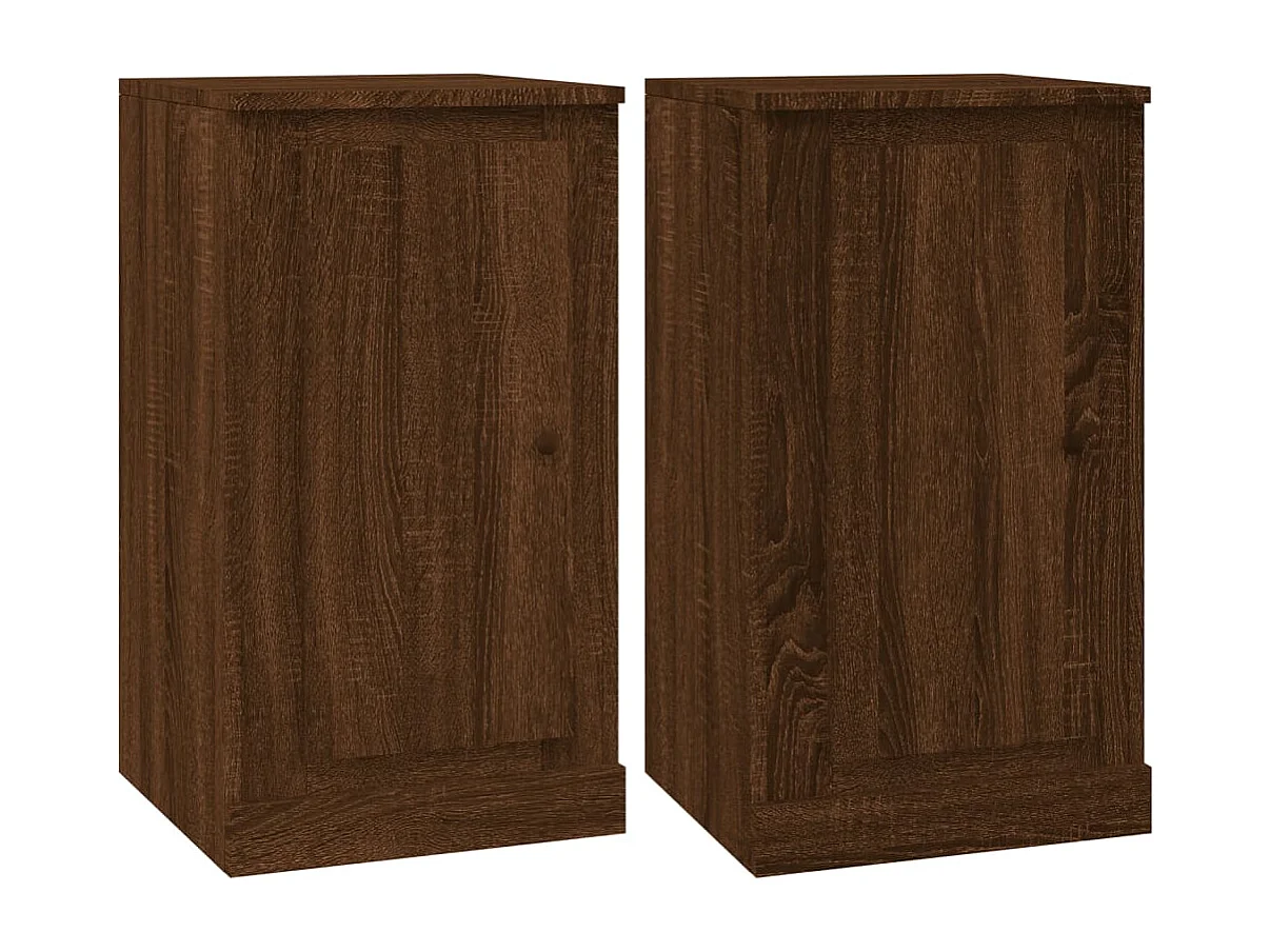 Buffets 2 pièces chêne marron 37,5x35,5x67,5 cm bois d'ingénierie