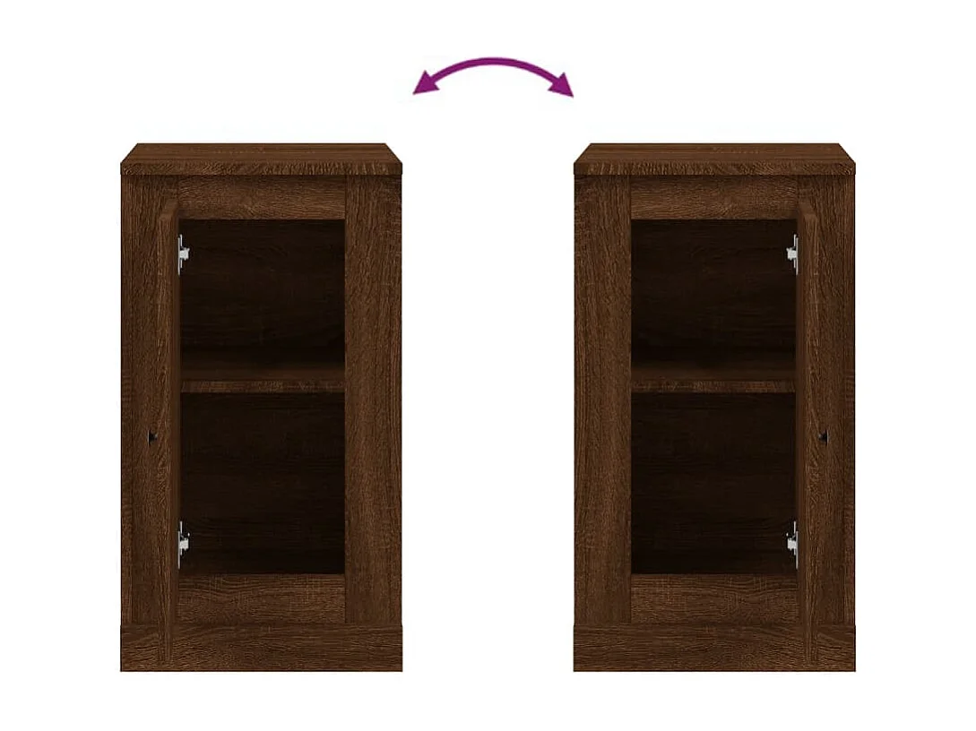 Buffets 2 pièces chêne marron 37,5x35,5x67,5 cm bois d'ingénierie