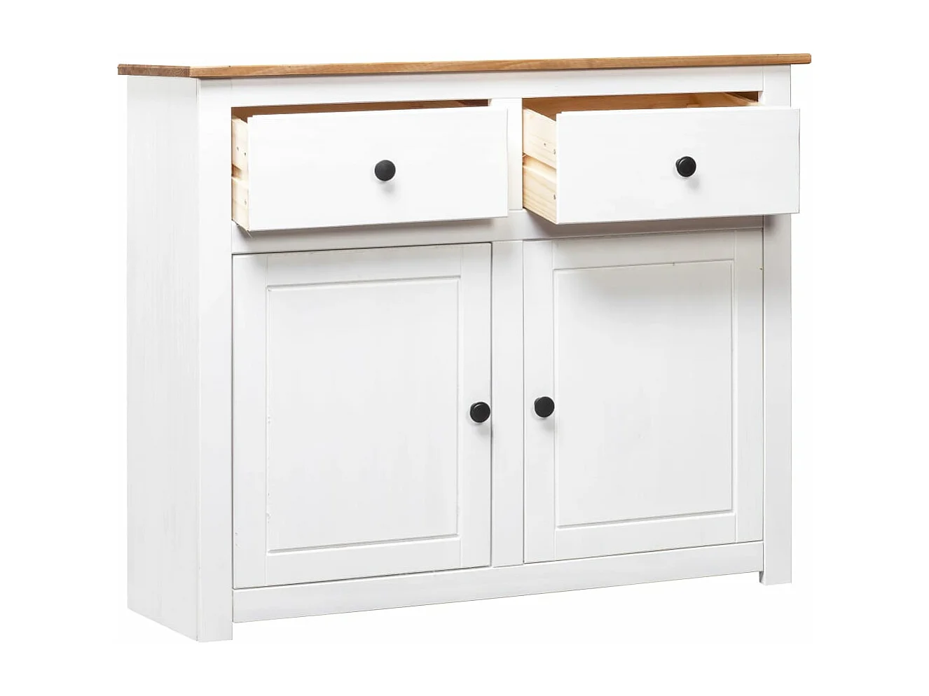 Buffet Blanc 93x40x80 cm Pin Gamme Panama