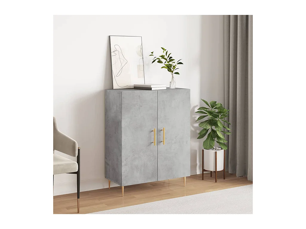 Buffet gris béton 69,5x34x90 cm bois d'ingénierie