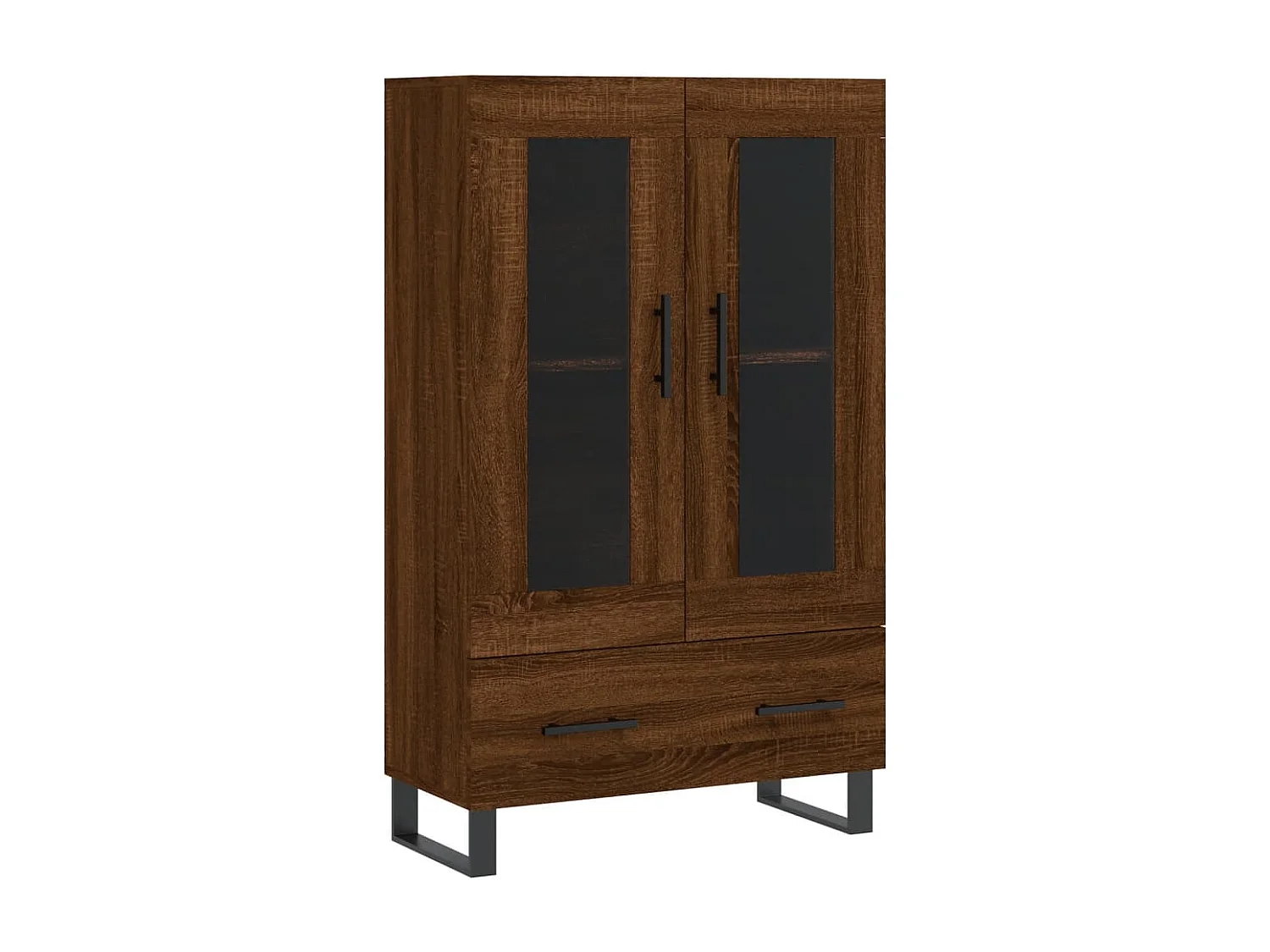Buffet haut chêne marron 69,5x31x115 cm bois d'ingénierie