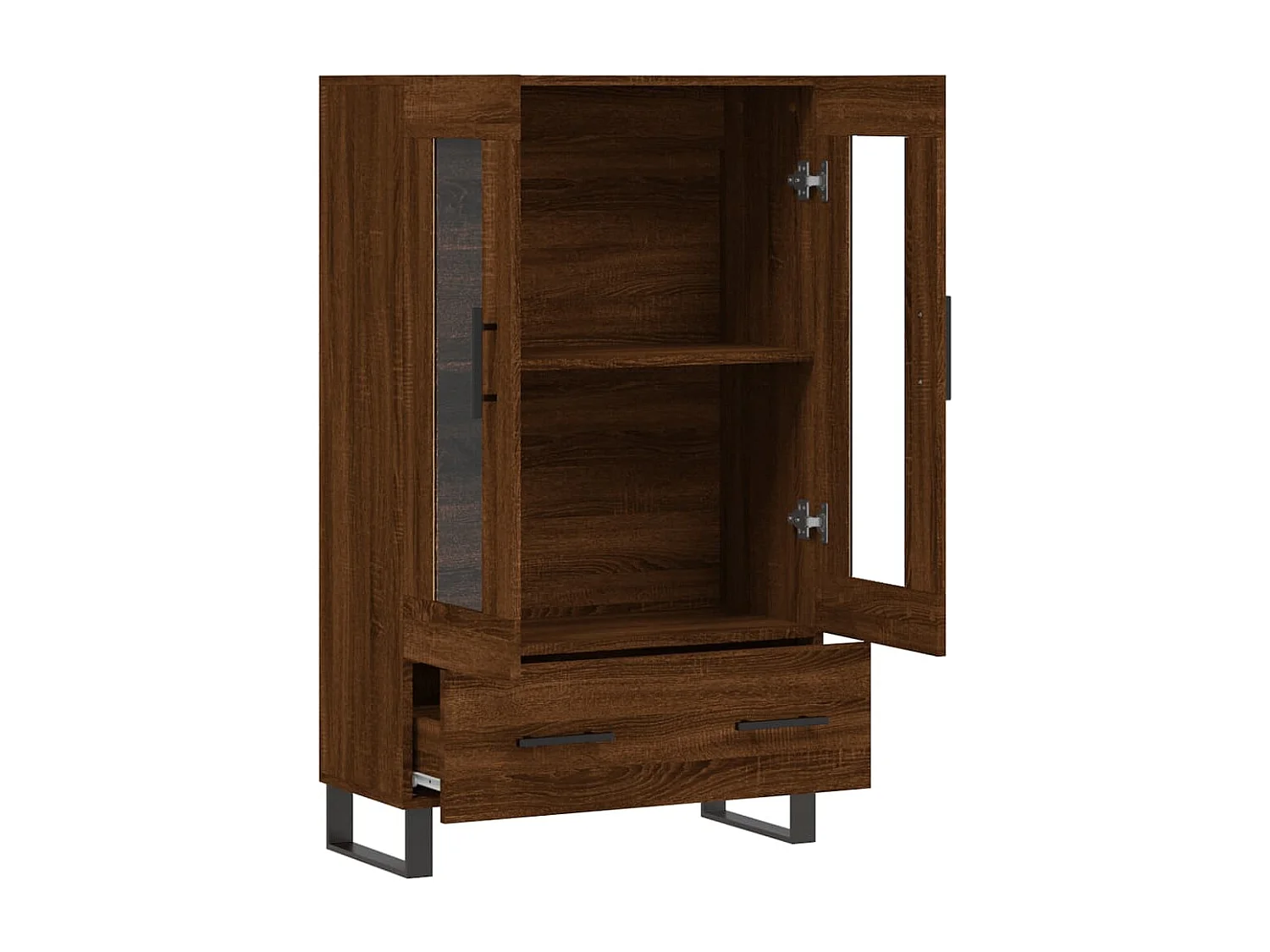 Buffet haut chêne marron 69,5x31x115 cm bois d'ingénierie