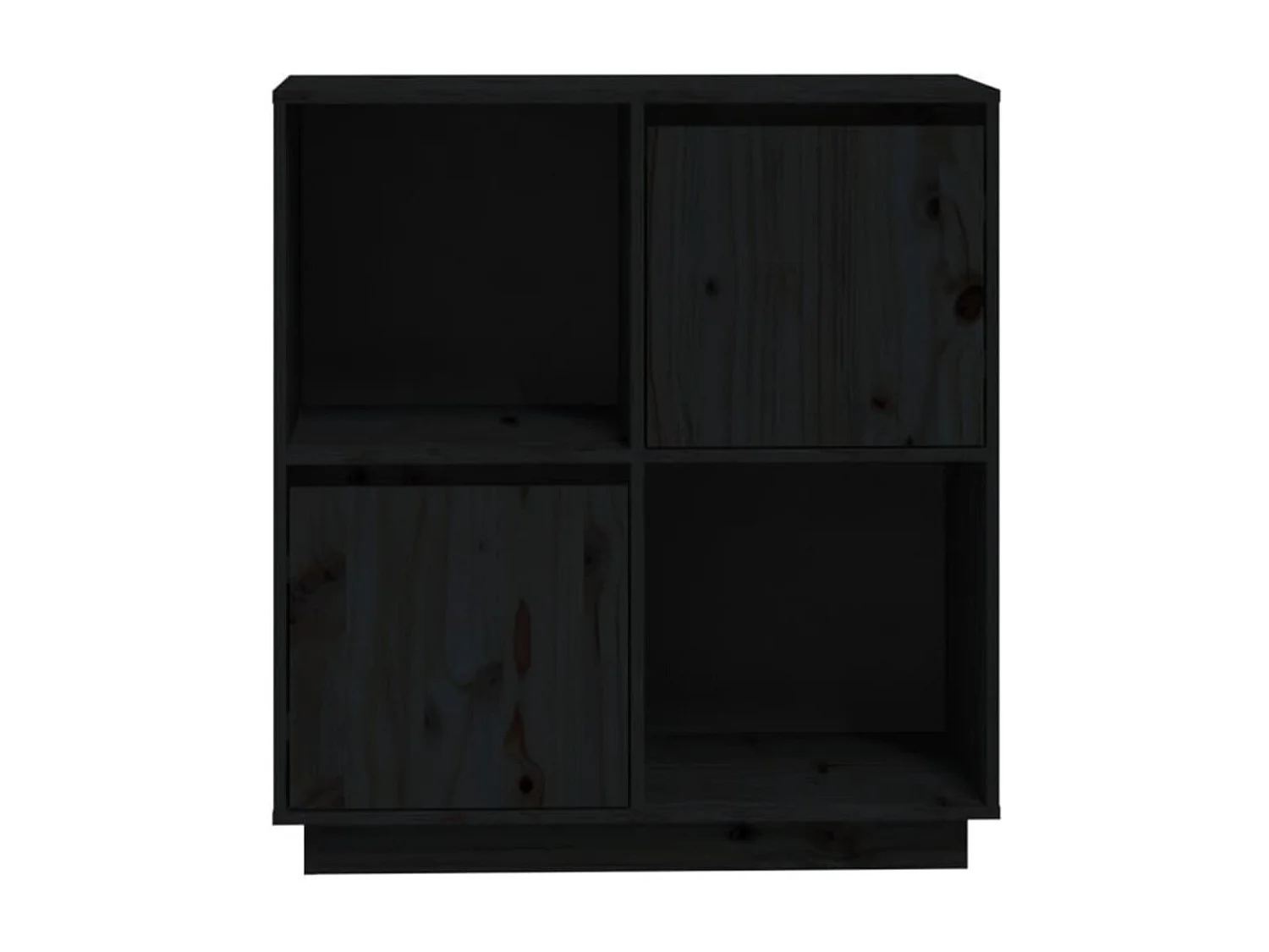 Buffet Noir 74x35x80 cm Bois massif de pin